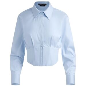 Alice + Olivia EDIE CORSET Cotton Blend Shirt